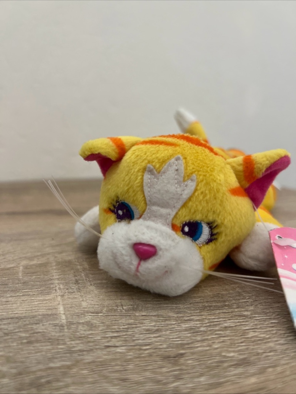 NWT Lisa Frank Cat Kitten Sunflower Yellow Plush Beanie Vintage w/ Tag 8” - Picture 2 of 11